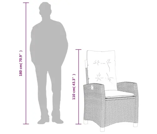 Sodo Komplektas Su Pagalvėlėmis, 9 Dalių, Juodas, Poliratanas