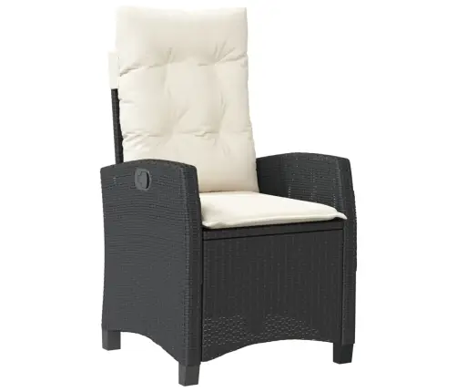 3-Osaline Aiamööbli Komplekt Patjadega, Must, Polürotang