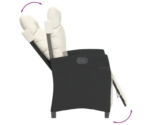 7-Osaline Aiamööblikomplekt Patjadega, Must, Polürotang