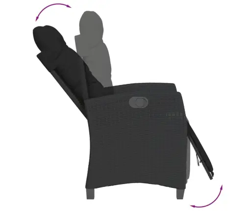 5-Osaline Aiamööbli Komplekt Patjadega, Must, Polürotang