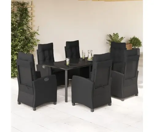 7-Daļīgs Dārza Mēbeļu Komplekts Ar Matračiem, Pe Rotangpalma Vidaxl