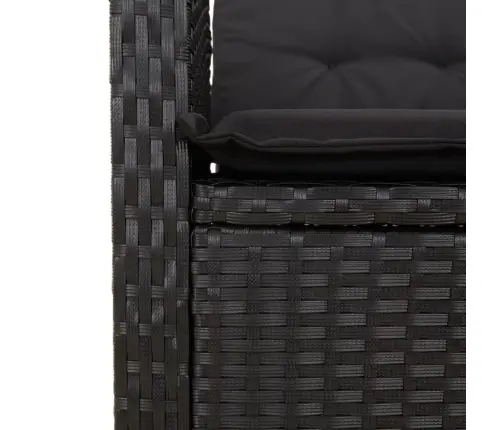 9-Osaline Aiamööbli Komplekt Patjadega, Must, Polürotang