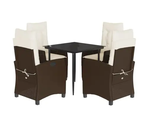 5-Daļīgs Dārza Mēbeļu Komplekts Ar Matračiem, Pe Rotangpalma Vidaxl