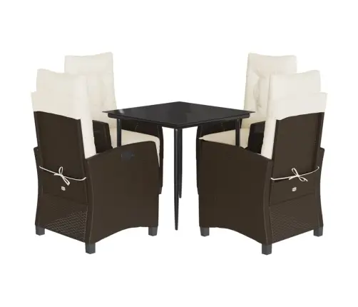 5-Daļīgs Dārza Mēbeļu Komplekts Ar Matračiem, Pe Rotangpalma Vidaxl