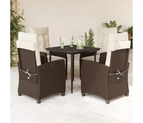 5-Daļīgs Dārza Mēbeļu Komplekts Ar Matračiem, Pe Rotangpalma Vidaxl