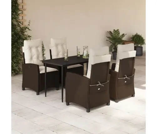 5-Daļīgs Dārza Mēbeļu Komplekts Ar Matračiem, Pe Rotangpalma Vidaxl