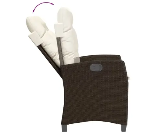 3-Daļīgs Dārza Mēbeļu Komplekts, Matrači, Brūna Pe Rotangpalma Vidaxl