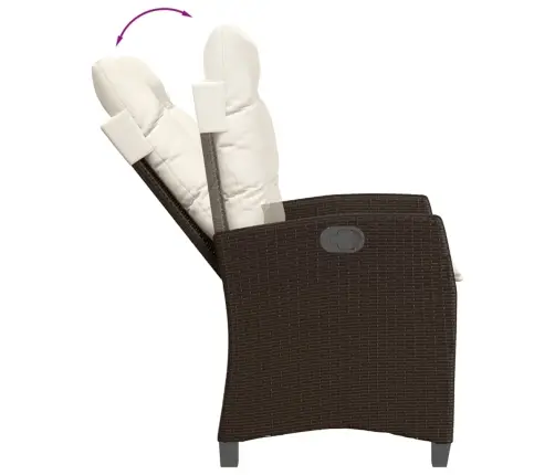 5-Osaline Aia Söögimööbli Komplekt Patjadega, Pruun, Polürotang