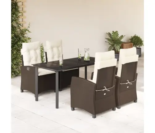 5-Daļīgs Dārza Mēbeļu Komplekts Ar Matračiem, Pe Rotangpalma Vidaxl