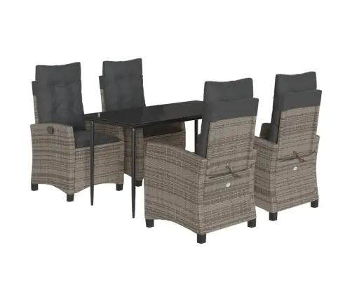 5-Osaline Aiamööbli Komplekt Patjadega, Hall, Polürotang