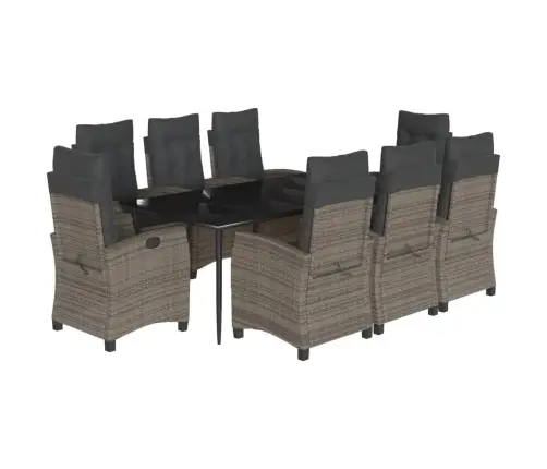 9-Daļīgs Dārza Mēbeļu Komplekts Ar Matračiem, Pe Rotangpalma Vidaxl