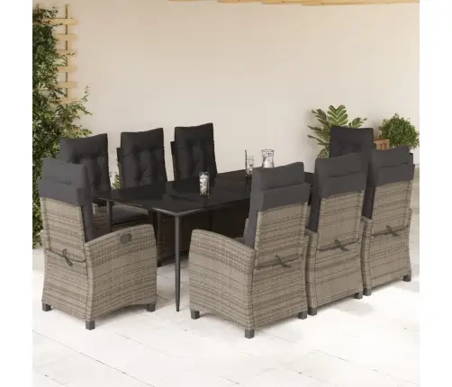 9-Daļīgs Dārza Mēbeļu Komplekts Ar Matračiem, Pe Rotangpalma Vidaxl