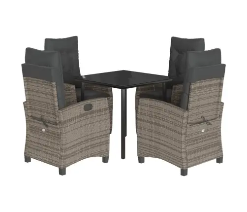 5-Osaline Aiamööbli Komplekt Patjadega, Hall, Polürotang