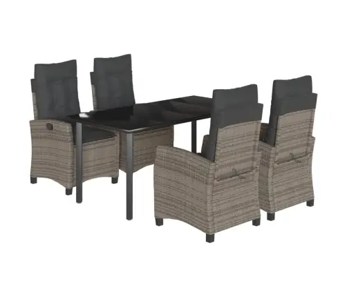 5-Osaline Aiamööbli Komplekt Patjadega, Hall, Polürotang
