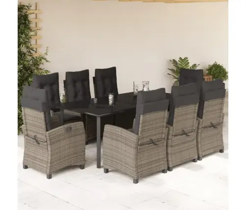 9-Daļīgs Dārza Mēbeļu Komplekts Ar Matračiem, Pe Rotangpalma Vidaxl