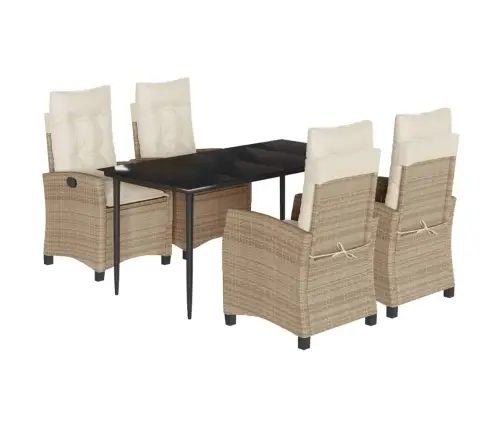 5-Osaline Aiamööbli Komplekt Patjadega, Beež, Polürotang