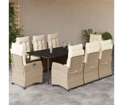 9-Daļīgs Virtuves Mēbeļu Komplekts Ar Matračiem, Pe Rotangpalma Vidaxl