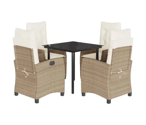 5-Osaline Aiamööbli Komplekt Patjadega, Beež, Polürotang