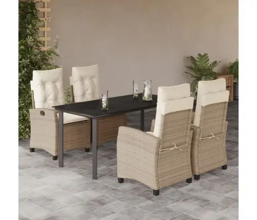 5-Osaline Aiamööbli Komplekt Patjadega, Beež, Polürotang