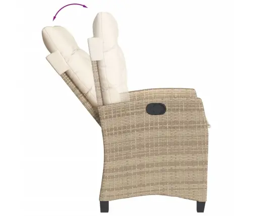 7-Daļīgs Dārza Mēbeļu Komplekts, Matrači, Bēša Pe Rotangpalma Vidaxl