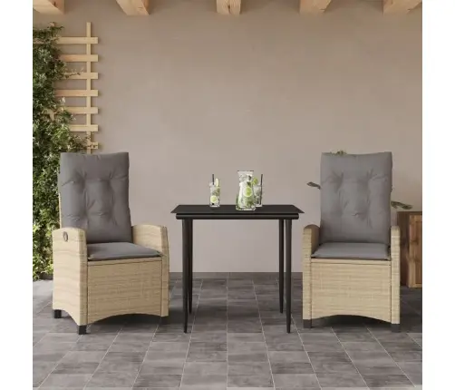 3-Osaline Aia Söögimööbli Komplekt Patjadega, Beežid Toonid