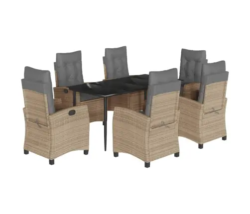 7-Daļīgs Virtuves Mēbeļu Komplekts Ar Matračiem,Pe Rotangpalma Vidaxl