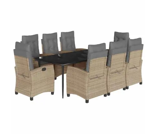 9-Daļīgs Virtuves Mēbeļu Komplekts Ar Matračiem, Pe Rotangpalma Vidaxl