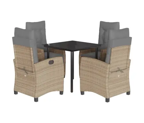 5-Daļīgs Dārza Mēbeļu Komplekts Ar Matračiem, Pe Rotangpalma Vidaxl