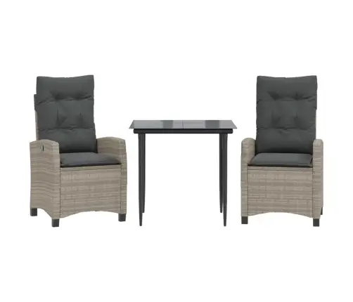 Sodo Komplektas Su Pagalvėlėmis, 3 Dalių, Pilkas, Poliratanas