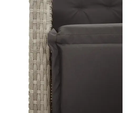 9-Daļīgs Dārza Mēbeļu Komplekts, Matrači,Gaiši Pelēka Pe Pinums Vidaxl