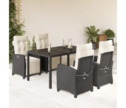 Sodo Komplektas Su Pagalvėlėmis, 5 Dalių, Juodas, Poliratanas