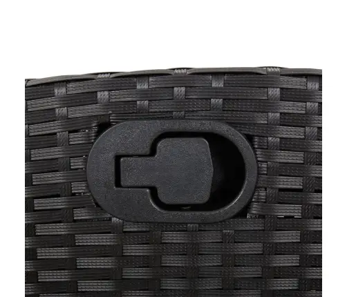 7-Osaline Aiamööblikomplekt Patjadega, Must, Polürotang