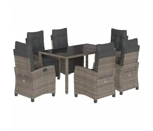 Sodo Komplektas Su Pagalvėlėmis, 7 Dalių, Pilkas, Poliratanas