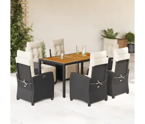 7-Daļīgs Dārza Mēbeļu Komplekts Ar Matračiem, Pe Rotangpalma Vidaxl