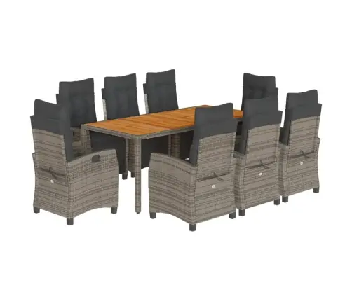 9-Daļīgs Dārza Mēbeļu Komplekts Ar Matračiem, Pe Rotangpalma Vidaxl