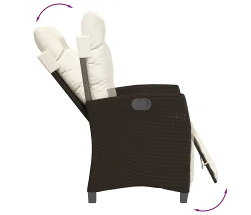 7-Daļīgs Dārza Mēbeļu Komplekts, Matrači, Brūna Pe Rotangpalma Vidaxl