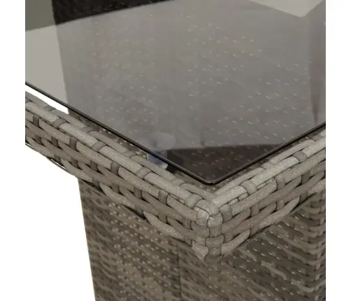 7-Daļīgs Dārza Mēbeļu Komplekts, Matrači, Pelēka Pe Rotangpalma Vidaxl