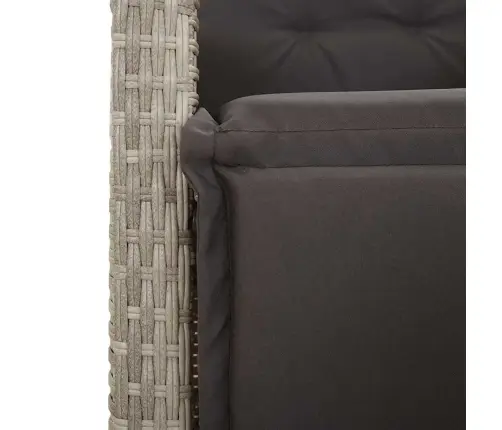 9-Osaline Aiamööbli Komplekt Patjadega, Helehall, Polürotang