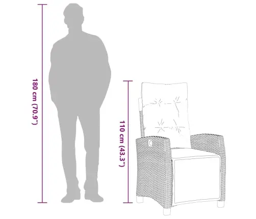 9-Osaline Aiamööbli Komplekt Patjadega, Helehall, Polürotang