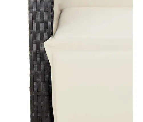 9-Daļīgs Dārza Mēbeļu Komplekts, Matrači, Melns, Pe Rotangpalma Vidaxl