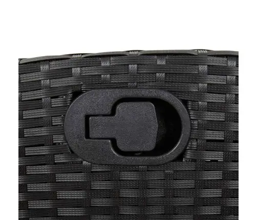 9-Daļīgs Dārza Mēbeļu Komplekts, Matrači, Melns, Pe Rotangpalma Vidaxl