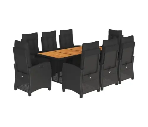 Sodo Komplektas Su Pagalvėlėmis, 9 Dalių, Juodas, Poliratanas