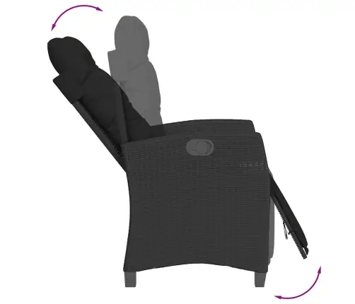 Sodo Komplektas Su Pagalvėlėmis, 9 Dalių, Juodas, Poliratanas