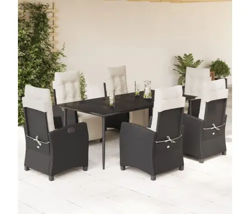 7-Daļīgs Dārza Mēbeļu Komplekts Ar Matračiem, Pe Rotangpalma Vidaxl