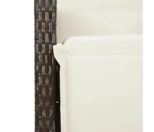 7-Daļīgs Dārza Mēbeļu Komplekts, Matrači, Brūna Pe Rotangpalma Vidaxl