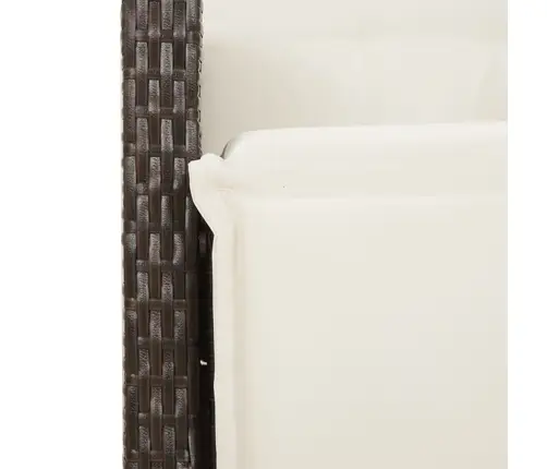 3-Daļīgs Dārza Mēbeļu Komplekts, Matrači, Brūna Pe Rotangpalma Vidaxl