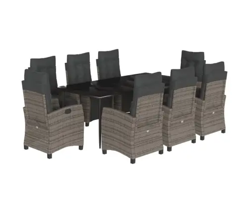 9-Daļīgs Dārza Mēbeļu Komplekts Ar Matračiem, Pe Rotangpalma Vidaxl