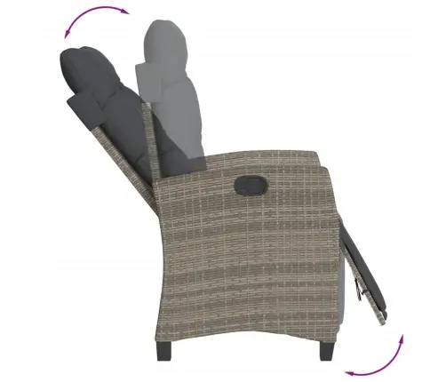 5-Daļīgs Dārza Mēbeļu Komplekts, Matrači, Pelēka Pe Rotangpalma Vidaxl