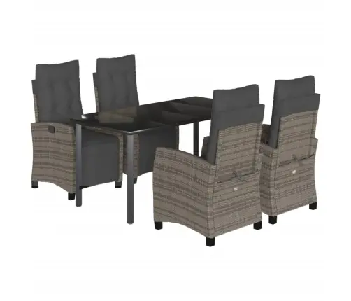 5-Osaline Aiamööbli Komplekt Patjadega, Hall, Polürotang