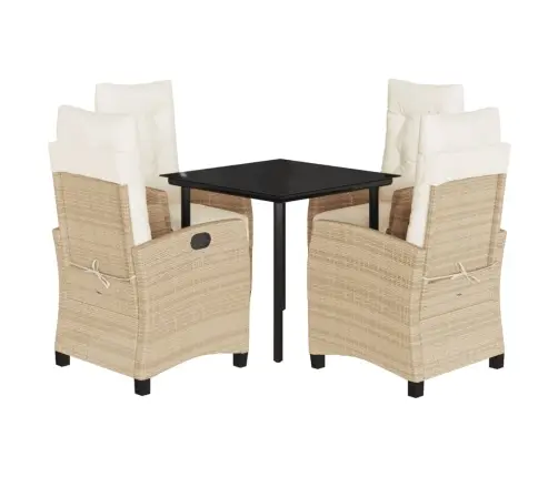 5-Osaline Aiamööbli Komplekt Patjadega, Beež, Polürotang